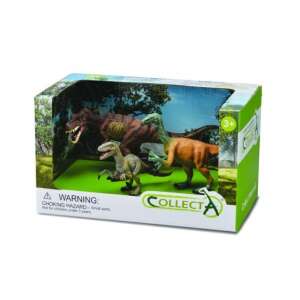Collecta dinosaur figures set of 3, includes Trex, Velociraptor, and another dinosaur, great for kids ages 3 and up - Figure