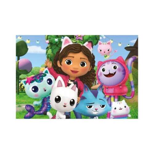 Gabby's Dollhouse puzzle image, featuring Gabby and her cat friends