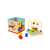 In Garden Top 5 in 1 Activity Cube wooden toy for toddlers, featuring a shape sorter, clock, maze, bead maze, and gears