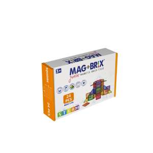 Magbrix Junior Magnetic Brick Tiles, 24 pieces, square, ages 3-99, STEAM - Magnetic building game
