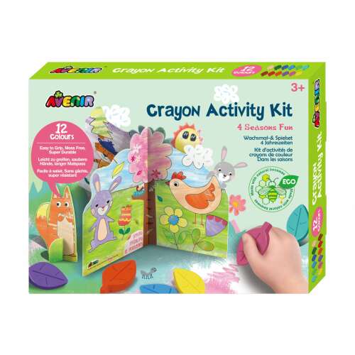 Avenir Crayon Activity Kit 4 Seasons Fun, 12 crayons, 3+ years, coloring, building, playing, 4 seasons, spring, summer, autumn, winter