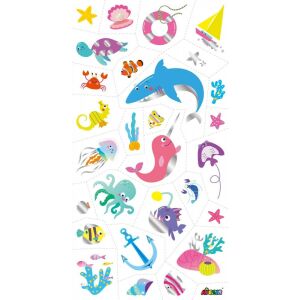 Sheet of Avenir Sea Animal Temporary Tattoos - Tattoo