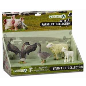 Collecta Farm Life Collection 4 db-os farmi állatokból álló készlet, beleértve egy libát, egy juhot és egy bárányt - Collecta