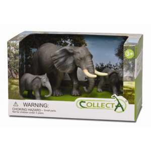 Collecta 3-piece African Elephant Figurine Set, Hand-painted, Realistic Wildlife Toy for Kids - Collecta