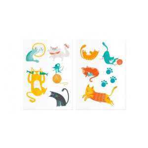 Londji macskás tetoválások, 10 db ideiglenes tetoválás gyerekeknek, aranyos macska mintákkal - Londji