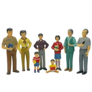 Set de figurine familie asiatică Miniland, 8 piese, jucărie educativă pentru copii - Miniland Figurine