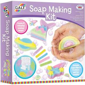 Galt Soap Making Kit, create 4 colorful scented soaps, includes soap chips in 5 colors and fun molds - Galt