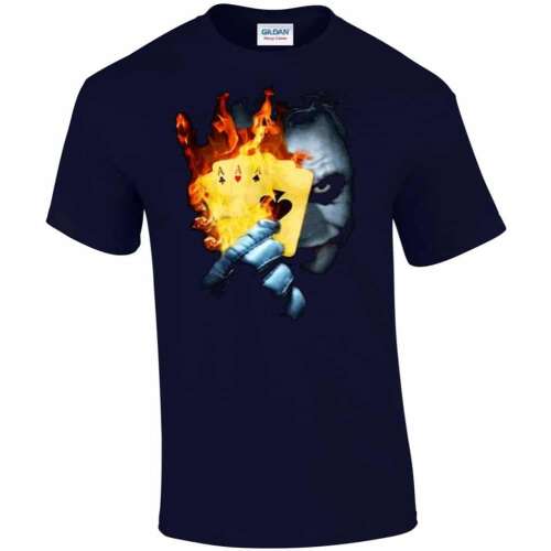 Joker tüzes kártyák férfi póló - egyedi mintás, 12 szín, S-5XL