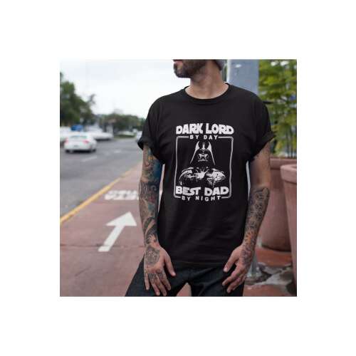 Dark lord by day best dad by night férfi póló - egyedi mintás, 12 szín, S-5XL