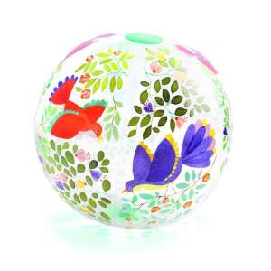 Djeco Birds Ball, inflatable beach ball with colorful bird design, 35 cm diameter - Pool and Beach Toy