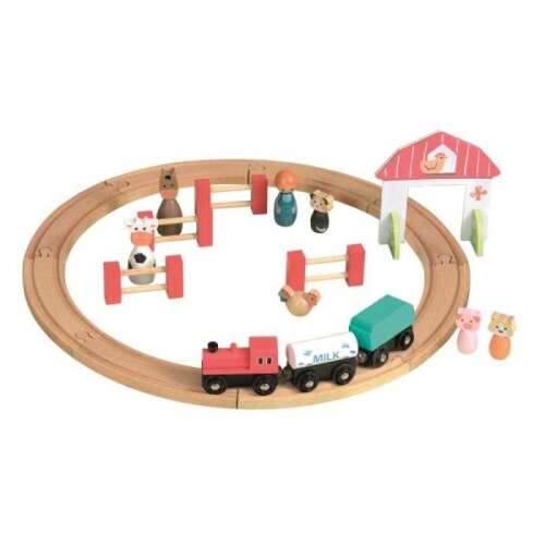 Egmont Toys Wooden Train Set with Farm Animals and Figures