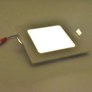 6W Recessed Square LED Spot, 350 lm, IP20, Natural Light (4200K), 120x120 mm, IP20, White, Braytron 92224344 - Lamp & Lighting