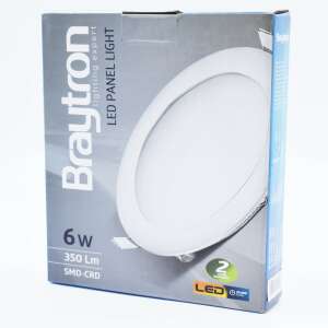 Lampă LED Braytron, panou, 6W, 350 lumeni, IP20, alb natural, Ø120mm, alb - Lămpile încastrate
