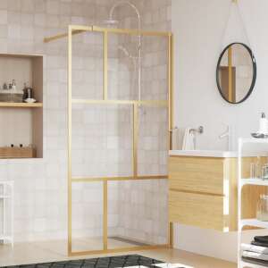 Aranyszínű zuhanyfal átlátszó ESG üveggel 115 x 195 cm 92247440 