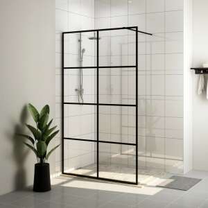 Fekete zuhanyfal átlátszó ESG üveggel 115 x 195 cm 92254827 