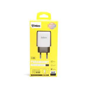 USB portos hálózati töltő 2.4A + 1 méteres Lightning kábel Inkax CD-97 fehér 92283796 
