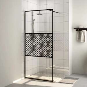 Fekete zuhanyfal átlátszó ESG üveggel 115 x 195 cm 92292280 
