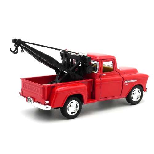 Kinsmart Chevy Stepside 3100 vontató teherautó 1955 piros fém modell autó - Játék autó