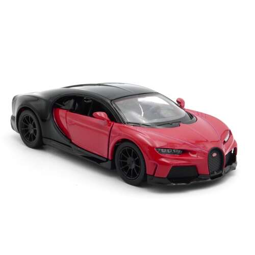 Bugatti Chiron SuperSport játék autó, piros és fekete, Kinsmart - Játék autó