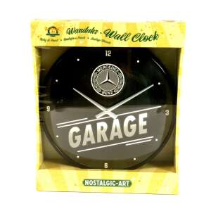 Mercedes-Benz Garázs Falióra, Nostalgic Art, Fekete, 31 cm - Nostalgic-Art