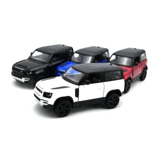 Land Rover Defender 2021 játék autó, fekete, fehér, kék, piros, fém modell, Kinsmart - Autó és jármű