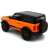 Szögletes hátsó nézet narancssárga és fekete 2021 Ford Bronco 1:24 Harley Davidson fém autómodell
