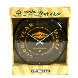 Good Year Eagle falióra, nosztalgikus dizájn, fekete sárga akcentusokkal, 31 cm átmérő - Nostalgic-Art