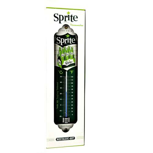 Sprite Hőmérő, Nostalgic-Art, Retro Stílus, Zöld és Fehér, Fém Hőmérő, Kültéri Hőmérő, Fali Hőmérő, Hőmérséklet Mérő, Fahrenheit és Celsius - Otthon és kert