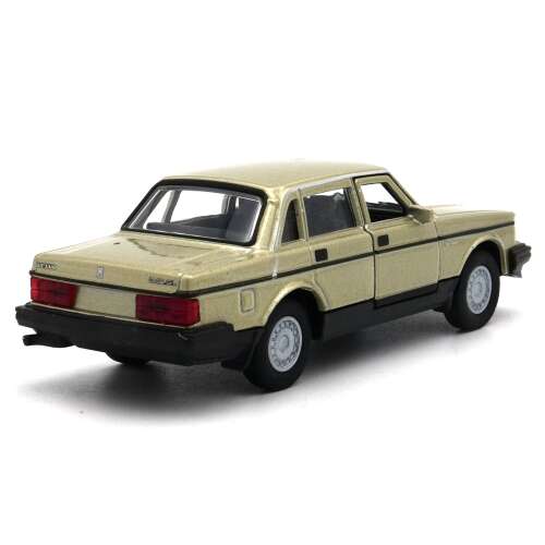 Volvo 240 GL öntött fém modell autó, hátulnézet, bézs színben - Welly