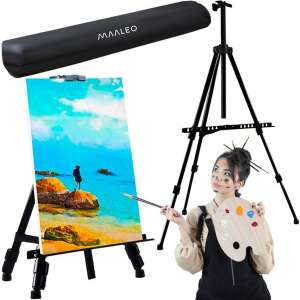 Maaleo Aluminum Tripod Easel - 170 cm with carrying case and painting example - Easel