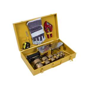 DDT műanyag cső hegesztőgép készlet 6 adapterrel, kesztyűvel, csővágóval és mérőszalaggal - DDT