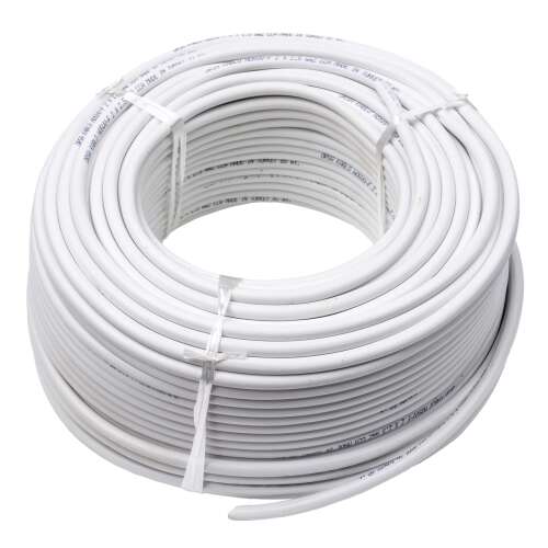 100 meter roll of 3x2.5mm electrical cable, white, 3 core, PVC insulated