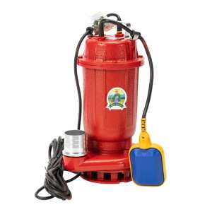 WQD vörös öntöttvas piszkosvíz-szivattyú úszóval, 1,1 Kw, 2800 ford / perc, 16m 250 l / perc + 20m tömlő fejjel, Kisgazda GF-0749 - Öntözés