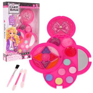 Sada na líčenie Chez Ninio Pretty in Pink Palette pre dievčatá, obsahuje tiene na viečka, lesk na pery, zrkadlo a štetce - Ramiz Kozmetické stolíky, make up sety, vône