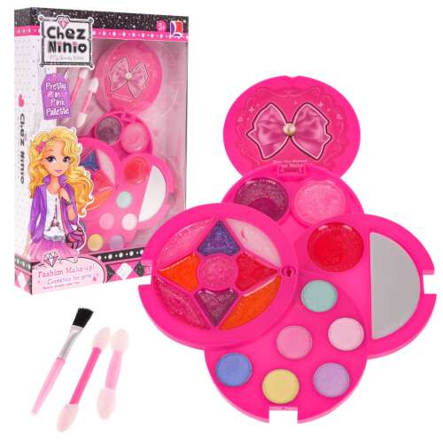 Sada na líčenie Chez Ninio Pretty in Pink Palette pre dievčatá, obsahuje tiene na viečka, lesk na pery, zrkadlo a štetce