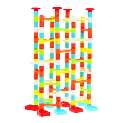 Joc de curse cu bile, blocuri de construcție colorate, 176 piese, joc pentru copii, pistă de bile, pistă de bile, jucărie, jucărie de construcție, jucărie educativă