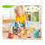Child playing with the soft glue animal finger puppets and houses set