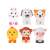 Set of 6 animal finger puppets, each animal has a matching number on its belly