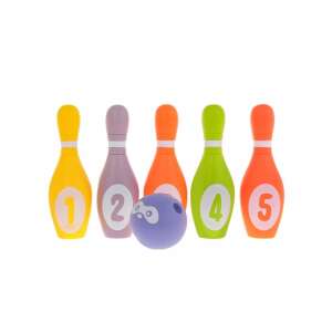 Buntes Plastik-Bowling-Set mit Schwamm-Ball für Babys - Outdoorspiele