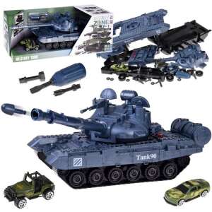 Assemble and play with this military tank toy, featuring sound and light effects, a working launcher, and two small cars.  - Ramiz