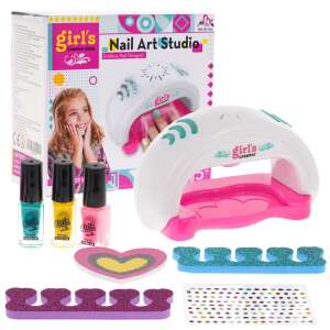 Girl's Creator Nail Art Studio, kids nail polish set with lamp and nail polishes - Vanity Table, Makeup Set, Fragrance