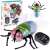Remote control fly toy with red eyes, green and blue body, and transparent wings in packaging