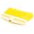 Sárga műanyag seprűfej, alkalmas padlók és felületek söprésére