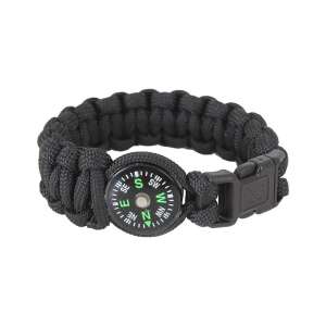 Schwarzes Paracord 5-in-1-Überlebensarmband mit Kompass - Schmuck für Herren