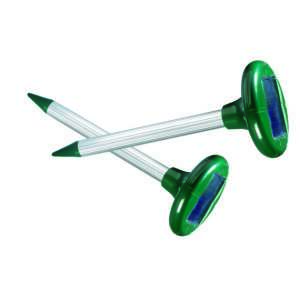 Weitech Solar Mole Repeller, 2 pack, green, solar powered, pest control, garden protection - Garden