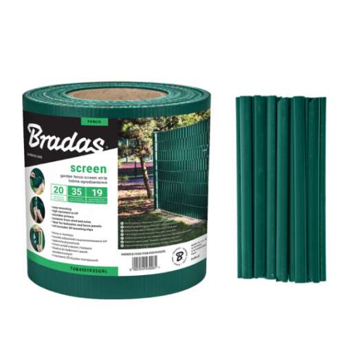 Bradas Bandă pentru garduri 19 cm x 35 m, 450 g / m2, verde