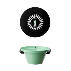 Colortap Fântână de perete - DAISY - Verde salvie Fântână de perete cu bază rotundă neagră și bazin verde - Fântâni și robinete de grădină