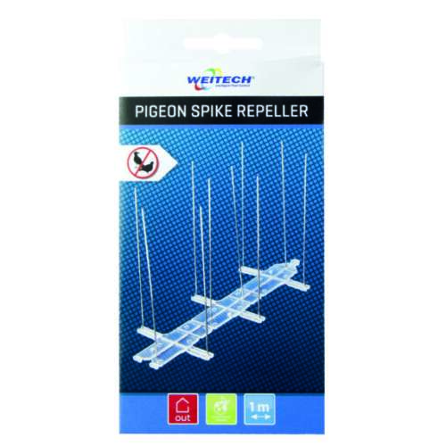 Weitech Pigeon Spike Repeller, 1 meter long, bird control spikes, deter pigeons, protect your home, balcony, window sill, garden