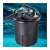 Jebao CBF-6000 UVC 9W pressure filter for ponds, black, 3/4 view, in water