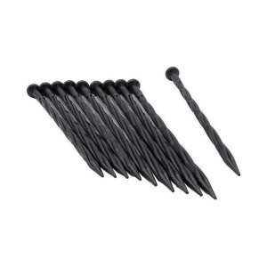10 pack of black plastic lawn edging stakes, 20 cm long, 8 mm thick - Garden Edging